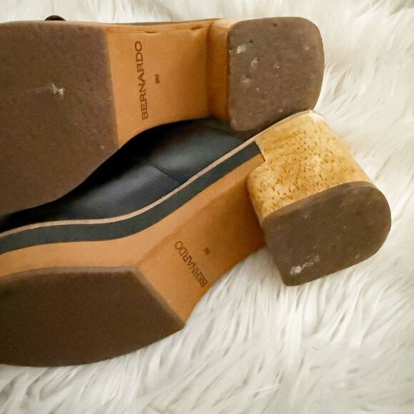BERNARDO x NORDSTROM | Sadie Mule Clog Slide On Bow Clogs Black Brown | Size 9 - Picture 9 of 13